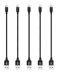 paginador, 10 inch corto cable USB Lightning de carga y sincronización para iPhone 7 6S 6 Plus 5 5 C 5Se 5S iPad Pro Air Mini iPod Nano Touch [paquetes de 3 Color Blanco]