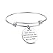 Wanmei 3pcs Wire Bangle Stainless Steel expendable Charm Bracelet, Engraved Message Motivational Inspirational Words Round Charm Pendant Adjustable Bracelet set, best gift for women