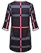 Bebonnie Women's Casual V-Neck Cuffed Sleeve Tops Plaid Shirts Pullover Blouse