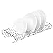 MyGift Chrome Plated Silver Metal Dinner Plate Storage Rack Organizer and Drying Rack, Holds up to 21 Dinner, Salad, and Dessert Round Plates - Made in Taiwan