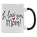 InterestPrint I Love You Mom Morphing Mug Heat Sensitive Color Changing Coffee Mug Cup with Quotes, Funny Mothers Day Best Mom Mother Ever Red Heart Coffee Mug Christmas Birthday Gifts