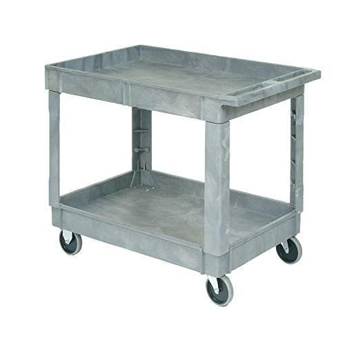 Plastic 2 Shelf Tray Service & Utility Cart 40 X 26 - 5 Inch Rubber Casters