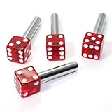 SmallAutoParts Clear Red Dice Interior Door Lock Knobs - Set Of 4