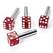 SmallAutoParts Clear Red Dice Interior Door Lock Knobs - Set Of 4