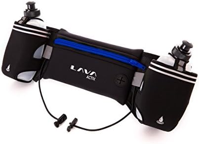 Adjustable Hydration Running Belt, 2x300ml Water Bottles ideal for Marathon &amp; Fitness Training, Hiking &amp; Exercise Fits Smartphones The HYDRABELT 2017 Edition by Lava Activ