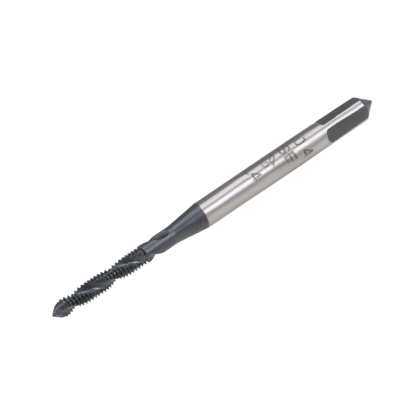 sourcing map M2 x 0.4 Spiral Flute Thread Tap, Metric Machine Threading Tap HSS Nitriding Coated, Round Shank with Square End, H2 Tolerance