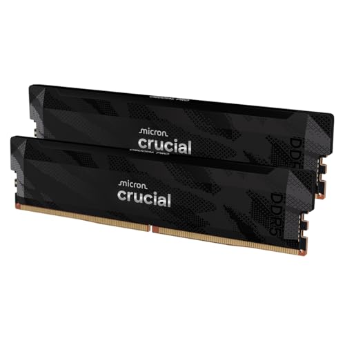Crucial Pro DDR5 RAM 32GB Kit (2x16GB), 6400MHz CL32, Overclocking Desktop Gaming Memory, Intel XMP 3.0 & AMD Expo Compatible, Black - CP2K16G64C32U5B