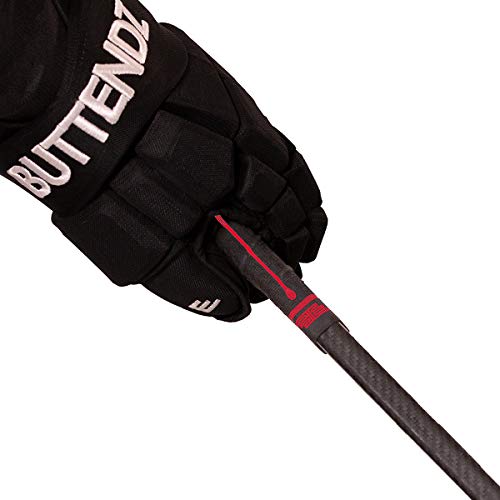Buttendz Future Replacement Hockey Grip - Step Down Knob with Twirl (Black w/Fire Drip) - Thumbnail 5