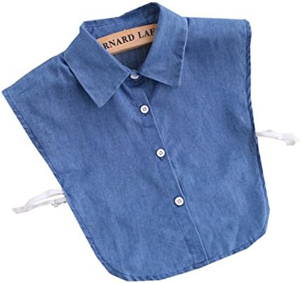 Pujian Blue Navy Jean Dickey Collar For Women Ladies Girls (Triangle Edge Collar)