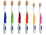 Doctor Plotka's Mouthwatchers Antimicrobial Floss Bristle Silver Toothbrush, Family, 6 Pack