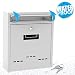 Modern Wall Mount Lockable Mailbox - Outdoor Galvanized Metal Key Large Capacity - Commercial Rural Home Decorative & Office Business Parcel Box Packages Drop Slot Secure Lock- Serenelife SLMAB04