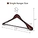 JS HANGER Wooden Extra-Wide Shoulder Suit Hangers for Coat and Pants, Walnut Finish, 6-Pack