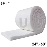 UniTherm Ceramic Fiber Insulation Blanket Roll, (6# Density, 2300&deg;F)(1"x24"x60") for Kilns, Ovens, Furnaces, Forges, Stoves and More!