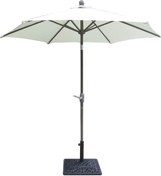 8 Ft Patio Umbrella Aluminum Crank Tilt Table Market Outdoor Yard Beach Beige