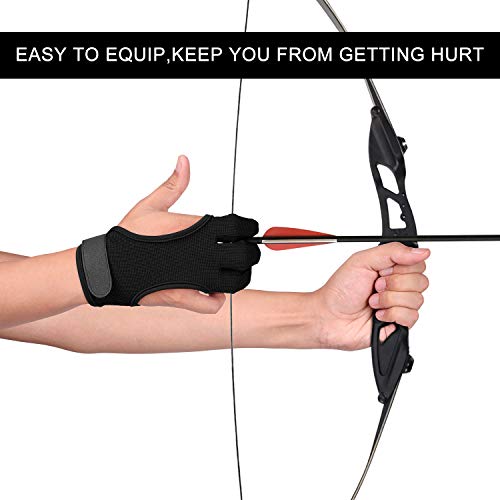 image for FitsT4 Sports FitsT4 Archery Gloves Leather Three Finger Protector Bow