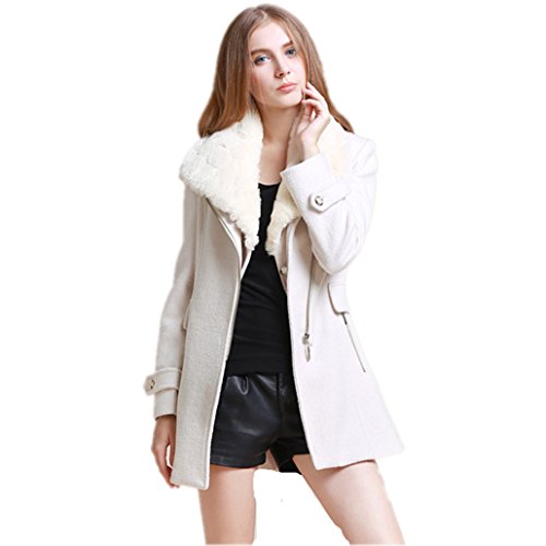 Winter Woolen Coat Female Fur Collar Warm Thick Woolen Coat