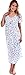 Pink Lady Women's Cotton Knit Floral Long Nightgown