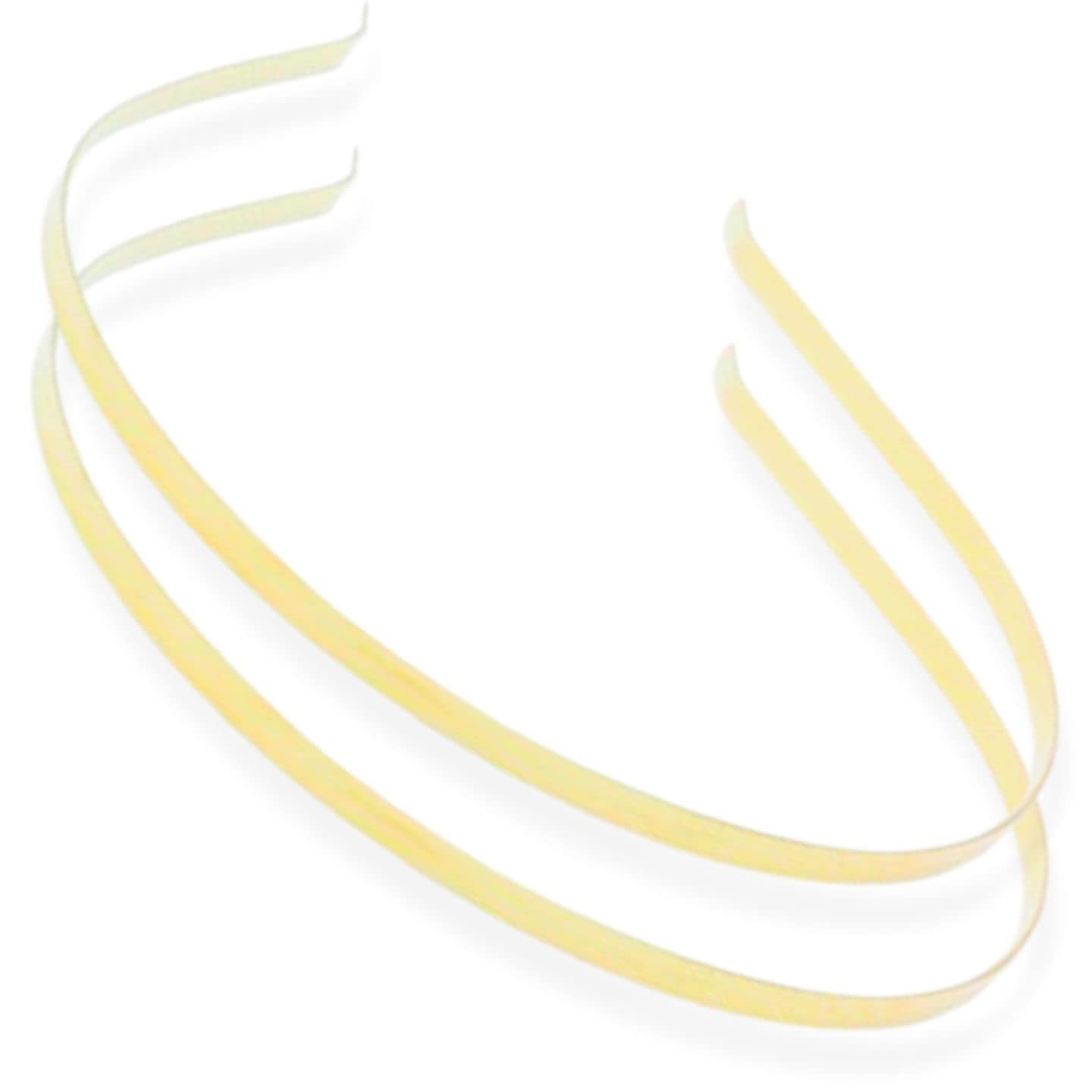 Topkids Accessories 2x Thin Metal Hair Bands Headbands Alice Bands Hairbands Head Bands Mens Guys Adult Women Girls Black Gold Silver Plain Styling Grips (5mm Gold)