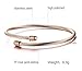Keklle Jewelry Fashion Stainless Steel Triple Three Stackable Cable Wire Twisted Cuff Bangle Bracelets Set for Women