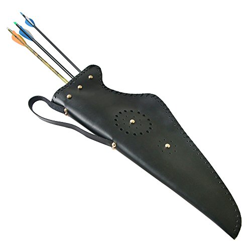 image for IRQ Archery Arrow Quiver Hip + Recurve Bow Case Bag Cow Leather Backpa