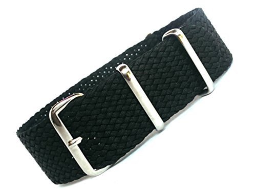 time+ 20mm Tropic NATO G10 Perlon Military Watch Strap Black