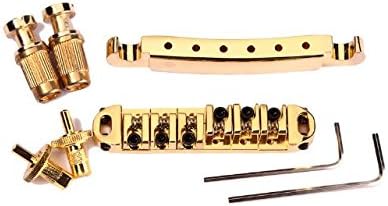 Bridge Roller Saddle Tune-O-Matic Guitar Bridge Tailpiece for Gibson Les Paul Electric Guitar, Gold