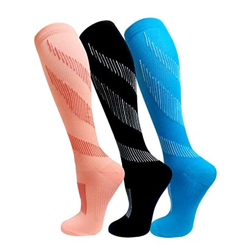 Copper Compression Socks For Men & Women(3 Pairs),15-20mmHg is Best For Running,Athletic,Medical,Pregnancy,Travel,Hiking