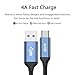 Alyee USB Type C Cable, USB 3.0 4A Fast Charge (0.4ft 4ft 6ft) 3 Pack Nylon Braided Charger Cords for Samsung Galaxy S8 S9 Note 8 9, LG G5 G6 V20 V30, Google Pixel 2 XL, Navy Blue