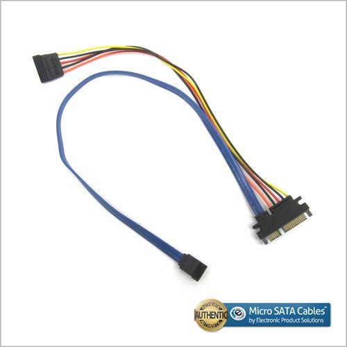 SATA 22 Pin Male to SATA 7 Pin and 15 Pin Female - 18 and 8 Inches