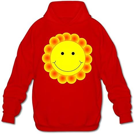Yahuamaoyi Smiley Face Men's Hooded Sweatshirt Red XXL by