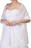 Alivila.Y Fashion Organza Soft Long Wrap Scarf Shawl-White Chiffon-1669