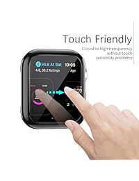 [3 Style] MARGE PLUS for Apple Watch Screen Protector 44mm, Case for iWatch Series 4   Series 5, Soft TPU All Around Cover, 1 Clear & 1 Black, 1 Shock-Proof Bumper Case Black