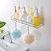KESOL Adhesive Shower Caddy Shower Shelf Organizer for Bathroom Organization with Hooks, SUS304 Stainless Steel, 2 Pack (Silver)