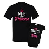 Daddy of a Princess and Daughter of a King Daddy Daughter Matching Set T-Shirt Bodysuit Clothing