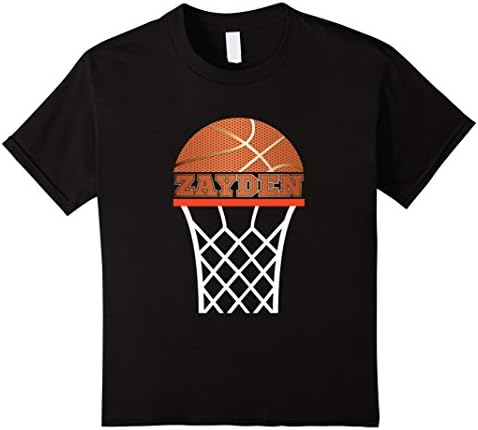 Kids Zayden personalize name youth basketball theme tee t shirt 12 Black