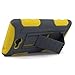For Nokia Lumia 820 Cellularvilla™ 3pc 3rd Gen Hard and Soft Grey/Yellow Kickstand Case with Holster Clip (Only Fit Nokia Lumia 820) (Grey/Yellow)