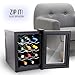 NutriChef PKTEWC122 12 Bottle Thermoelectric Wine Cooler Refrigerator | Red and White Wine , Champagne Chiller | Counter Top Wine Cellar | Quiet Operation Fridge | Touch Temperature Control