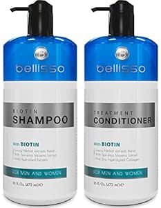 Biotin Shampoo and Conditioner Set for Hair Growth | Thickening Anti Hair Loss Shampoo Treatment | Regrowth Shampoo &amp; Conditioner for Dry Normal Oily &amp; Color Treated Hair