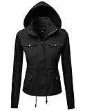 Awesome21 Women's Hooded Drawstring Military Jacket Parka Coat Outerwear