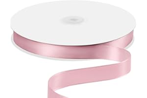 Quhora 5/8" x 100 Yards Satin Ribbon - Light Pink Silk Ribbon with Spool - Ideal for Gift Wrapping, Floral Bouquets, Crafts, Wedding Party Decorations, Christmas and Sewing Projects