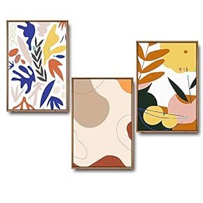 3 Piece Framed Canvas Wall Art for Living Room, Bedroom Mattis and Brutalist Canvas Prints for Modern Home Decoration Ready to Hang - 16"x24"x3 Panels