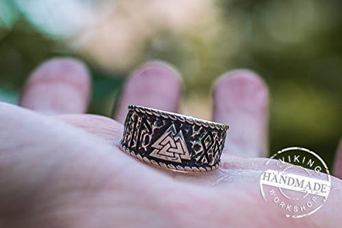 Valknut Ring with HAIL ODIN Runes Handcrafted Viking Ring Sterling Silver Norse Jewelry
