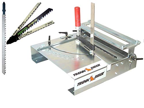 Sägetisch Trenn-Biber 012LK -1 + Sägeblätter von Metabo Bosch Makita +1 langes T-Schaft Stichsägeblätter für Stichsägen…