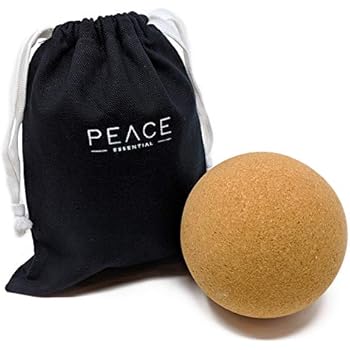 100 Natural Cork Large Massage Ball Deep Tissue Trigger Point Therapy High Density Non Toxic Eco Friendly Massage Roller Canvas Bag Included