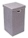 BIRDROCK HOME Laundry Hamper with Lid | Removable Bags for Sorting Clothes | Sectioned Laundry Basket for Bedroom & Bathroom | Collapsible Storage Bin with Cover | Single, Grey