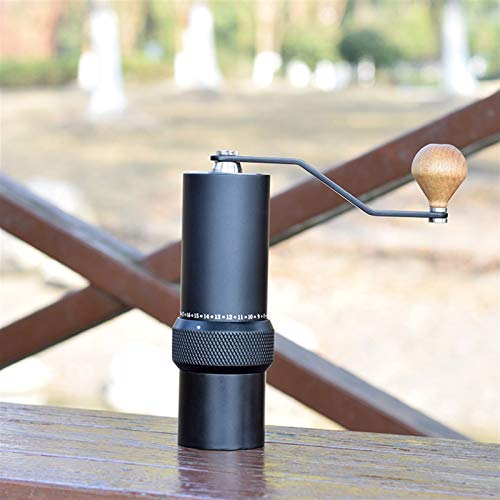 Tragbare manuelle Kaffeemühle 304stainless Stahl Grat Kaffeemühle einstellbar externe Regler (Color : Black) – Bild 7