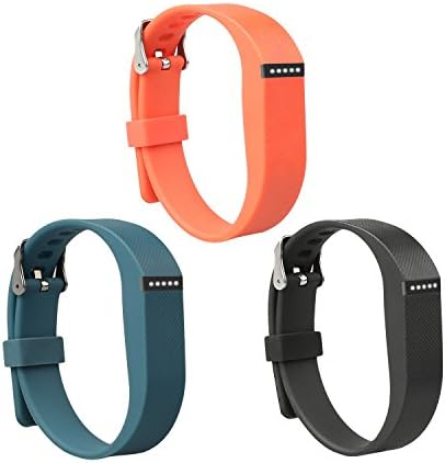 Doestyle Replacement Band for Fitbit Flex, Watch bands Style Buckle for Fitbit Flex Adjustable Metal Clasp, Pack of 3 - Black+Orange+Slate