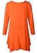 LARACE Women Plus Size 3/4 Sleeve Tunic Tops Loose Basic Shirt(L, Orange)