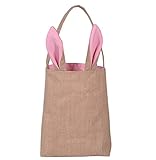 Liva Girl Easter Bunny Baskets Bags Personalized Burlap Bunny Basket Easter Basket Ideas (Pink)