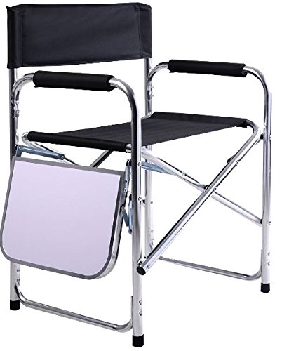 K&A Company Chair Folding Director Side Table Aluminum Camping Portable Outdoor Heavy Duty Steel